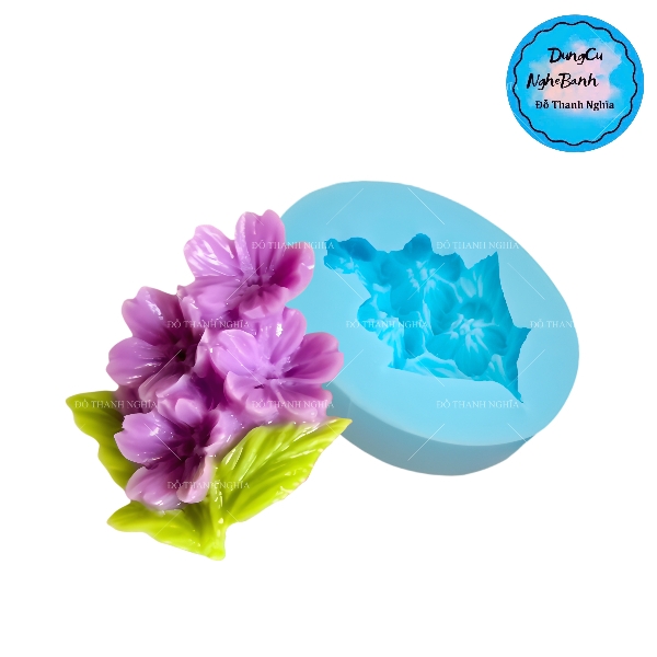 Khuôn Silicon - Hoa Mai Đào - Chùm Mai Kèm Lá