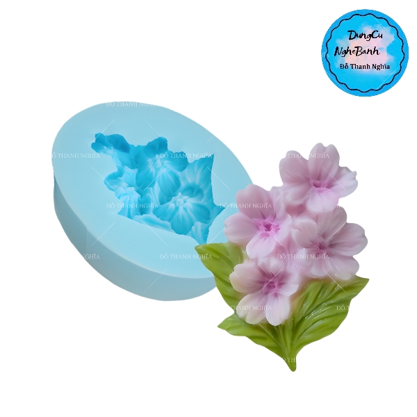 Khuôn Silicon - Hoa Mai Đào - Chùm Mai Kèm Lá