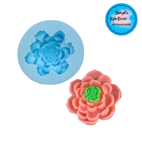 Khuôn Silicon - Hoa Sen Thái Nở - Hoa Sen mã A 8cm