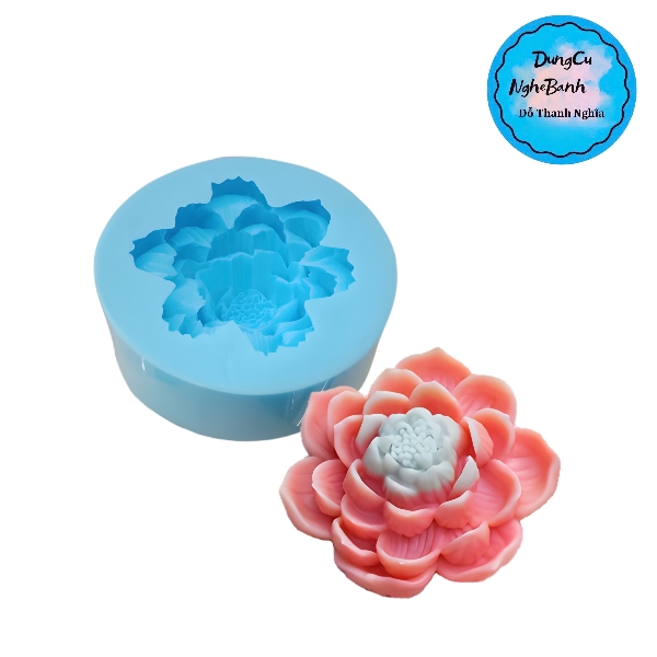Khuôn Silicon - Hoa Sen Thái Nở - Hoa Sen mã A 8cm