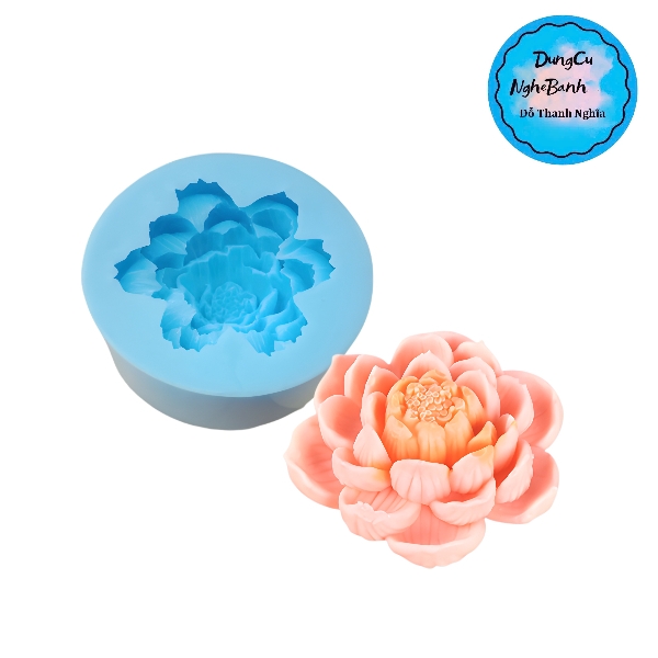 Khuôn Silicon - Hoa Sen Thái Nở - Hoa Sen mã A 8cm