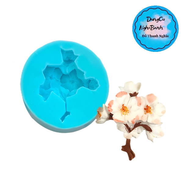 Khuôn Silicon - Hoa Mai Đào - 6cm Chùm Mai Cành