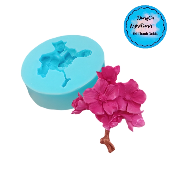 Khuôn Silicon - Hoa Mai Đào - 6cm Chùm Mai Cành