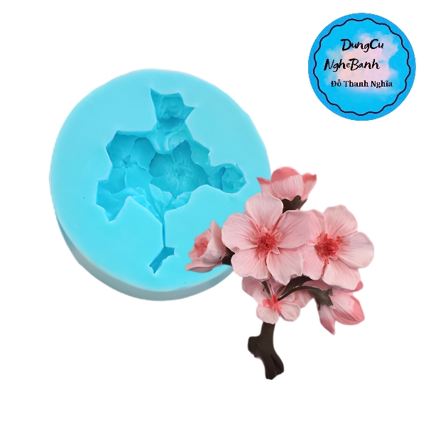 Khuôn Silicon - Hoa Mai Đào - 6cm Chùm Mai Cành