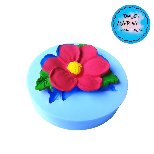 Khuôn Silicon - Hoa Mai Đào - 5cm - 6 Cánh Kèm Lá