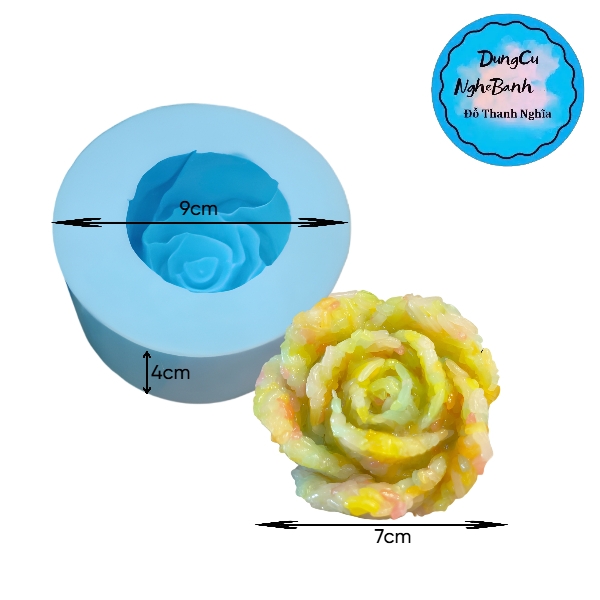 Khuôn Silicon - Hoa Hồng Nở - 7cm A3