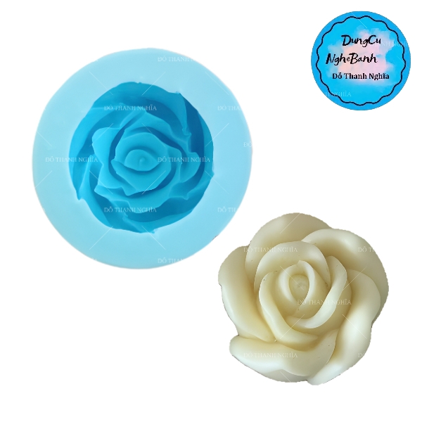 Khuôn Silicon - Hoa Hồng Nở - Hồng A2 6cm
