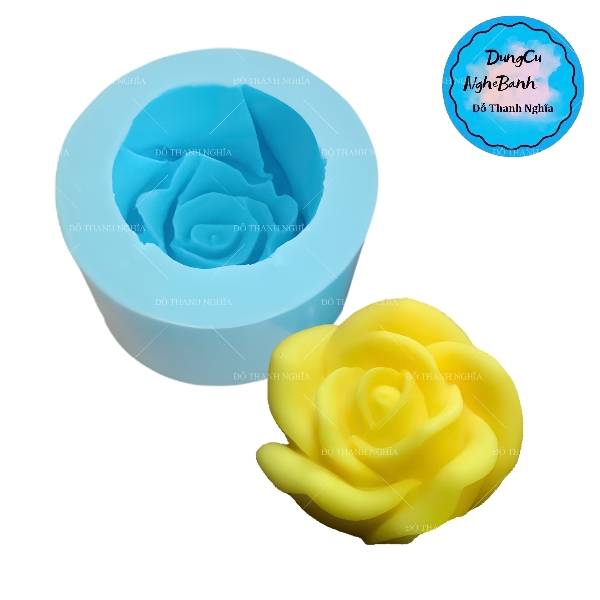 Khuôn Silicon - Hoa Hồng Nở - Hồng A2 6cm