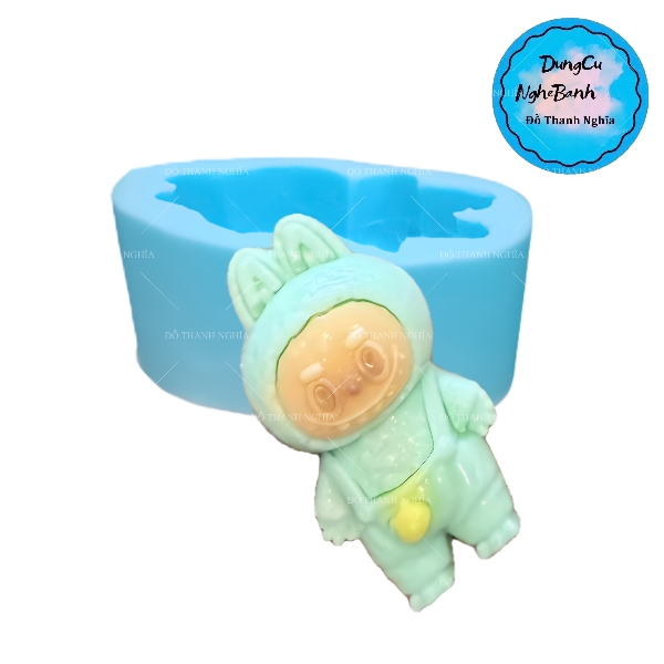 Khuôn Silicon - Labubu Nhỏ - Mặc Yếm Túi Gấu