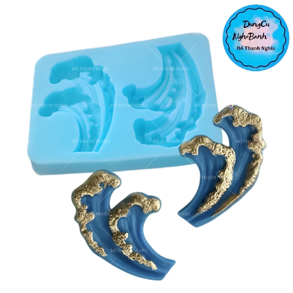 Khuôn Silicon - Biển - Ngọn Sóng 2c - 5.1cm