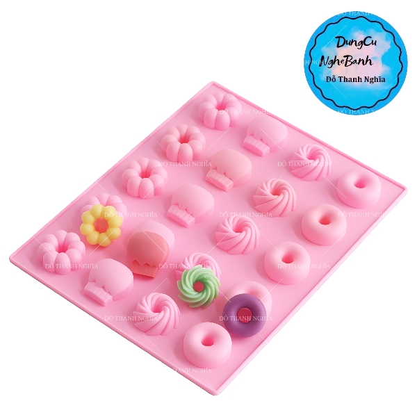Khuôn Silicon - Donut - Xoắn 3cm 20c
