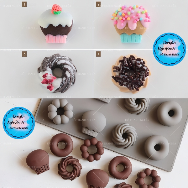 Khuôn Silicon - Donut - Xoắn 3cm 20c