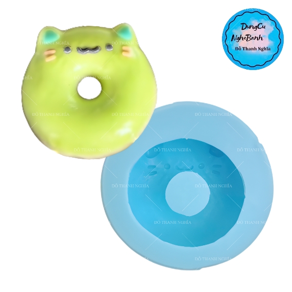 Khuôn Silicon - Mèo Kitty - Khúc Bạch Donut Mèo 7.5cm
