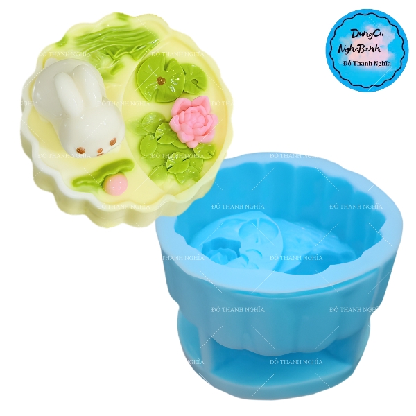 Khuôn Silicon - Động Vật - Con Thỏ Hoa Sen B