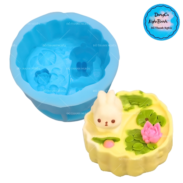 Khuôn Silicon - Động Vật - Con Thỏ Hoa Sen B