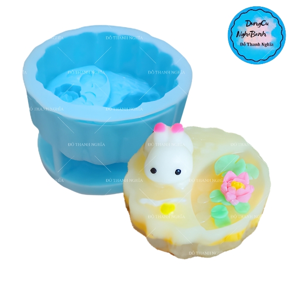 Khuôn Silicon - Động Vật - Con Thỏ Hoa Sen B