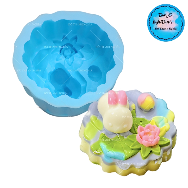 Khuôn Silicon - Động Vật - Con Thỏ Hoa Sen C