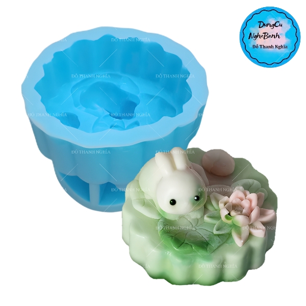 Khuôn Silicon - Động Vật - Con Thỏ Hoa Sen C