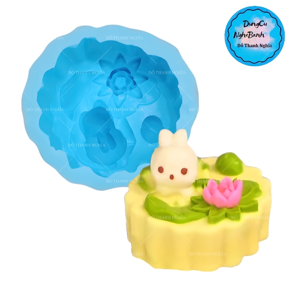 Khuôn Silicon - Động Vật - Con Thỏ Hoa Sen C