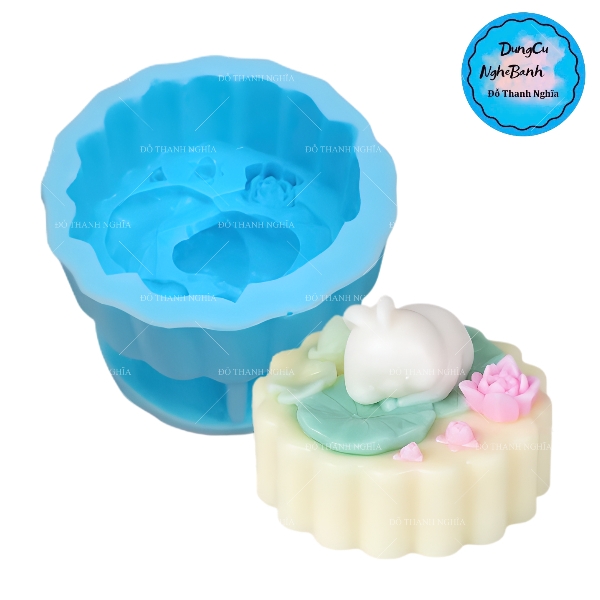 Khuôn Silicon - Động Vật - Con Thỏ Hoa Sen D