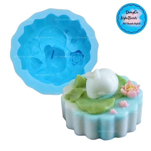 Khuôn Silicon - Động Vật - Con Thỏ Hoa Sen D