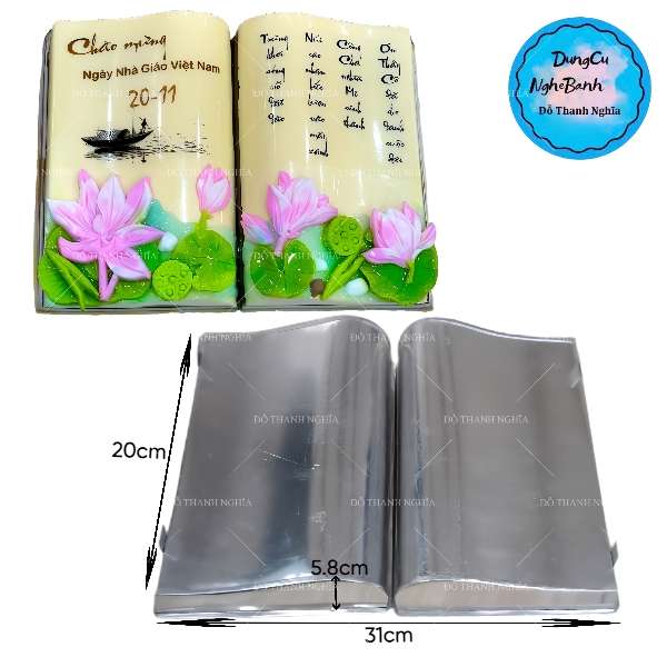 Khuôn Nhôm - Cao 8cm - Cuốn Sách