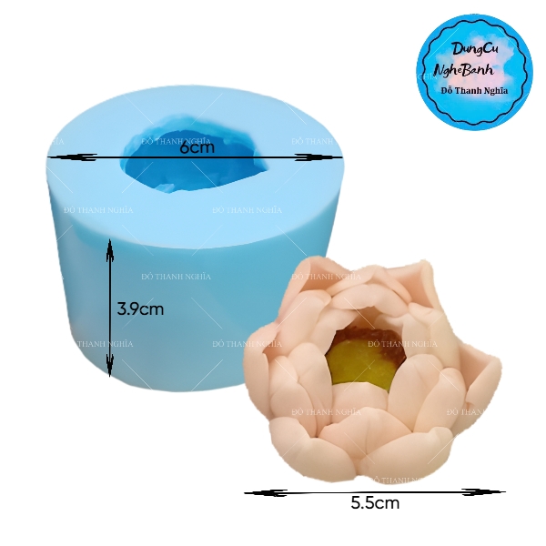 Khuôn Silicon - Hoa Sen Thái Mini - hoa sen 5.5cm