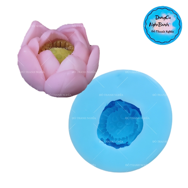 Khuôn Silicon - Hoa Sen Thái Mini - hoa sen nở 4.5cm