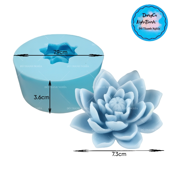 Khuôn Silicon - Hoa Cúc - Cúc Lai Sen Cánh Thẳng Nhụy - 7.3cm