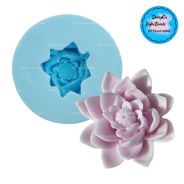 Khuôn Silicon - Hoa Cúc - Cúc Lai Sen Cánh Thẳng Nhụy - 7.3cm