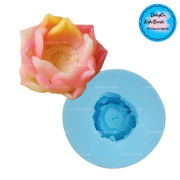 Khuôn Silicon - Hoa Sen Thái Nở - Sen Nước - SHS mới - 5.8cm - Dày
