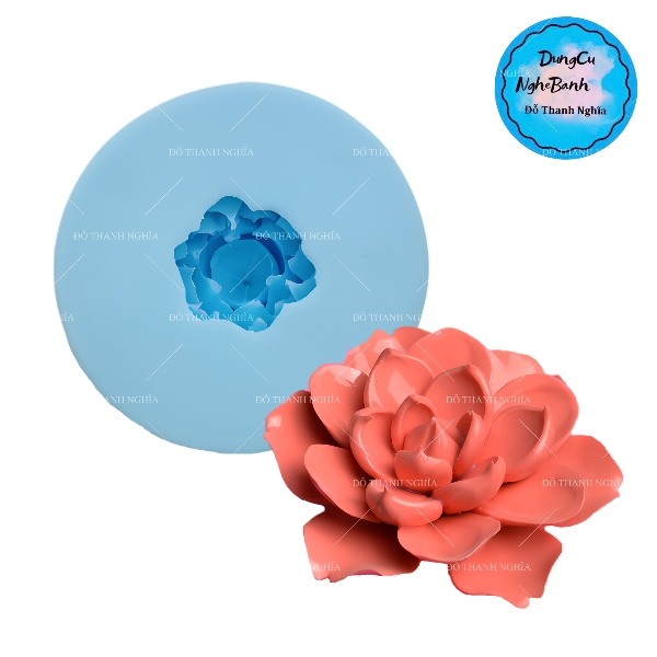 Khuôn Silicon - Hoa Sen Thái Nở - 10.5cm - Nụ Hồng