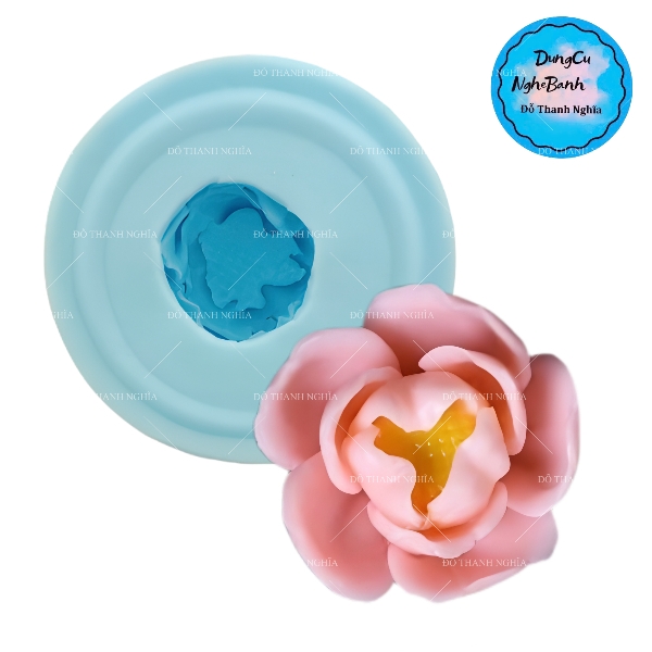 Khuôn Silicon - Hoa Mẫu Đơn - 4.7cm - Cánh Cúp