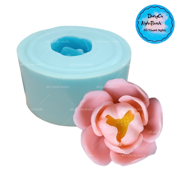Khuôn Silicon - Hoa Mẫu Đơn - 4.7cm - Cánh Cúp