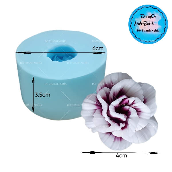 Khuôn Silicon - Hoa Mẫu Đơn - 4cm - M8 V24 sale 50k