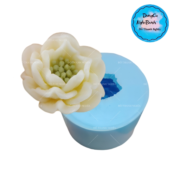 Khuôn Silicon - Hoa Mẫu Đơn - Nhuỵ 3 Tầng Mã Số 22 5.5cm