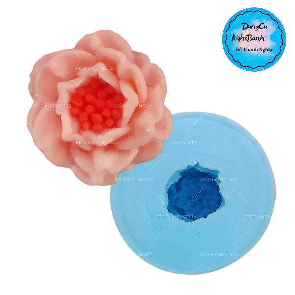 Khuôn Silicon - Hoa Mẫu Đơn - Nhuỵ 3 Tầng Mã Số 22 5.5cm