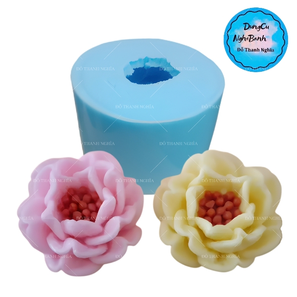 Khuôn Silicon - Hoa Mẫu Đơn - Nhuỵ 3 Tầng Mã Số 22 5.5cm