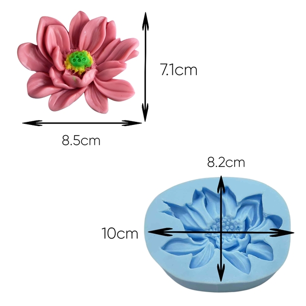 Khuôn Silicon - Mặt Ép Hoa Sen - Sen Cánh Rũ 10cm