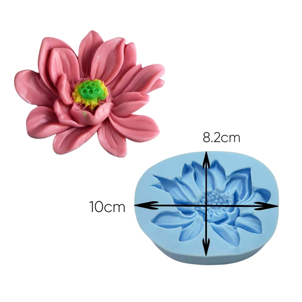 Khuôn Silicon - Mặt Ép Hoa Sen - Sen Cánh Rũ 10cm