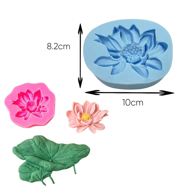 Khuôn Silicon - Mặt Ép Hoa Sen - Sen Cánh Rũ 10cm