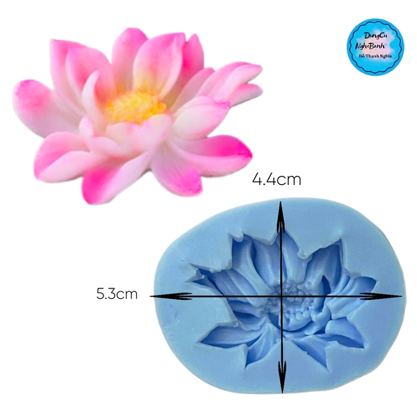 Khuôn Silicon - Mặt Ép Hoa Sen - Sen Cánh Rũ 4.5cm