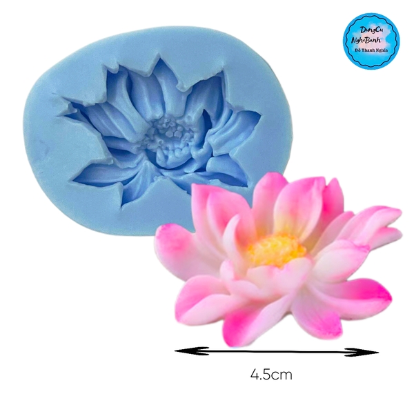 Khuôn Silicon - Mặt Ép Hoa Sen - Sen Cánh Rũ 4.5cm