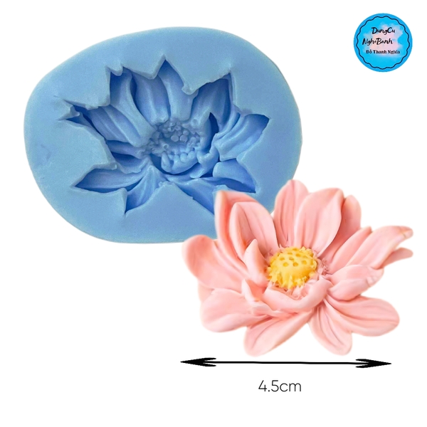 Khuôn Silicon - Mặt Ép Hoa Sen - Sen Cánh Rũ 4.5cm
