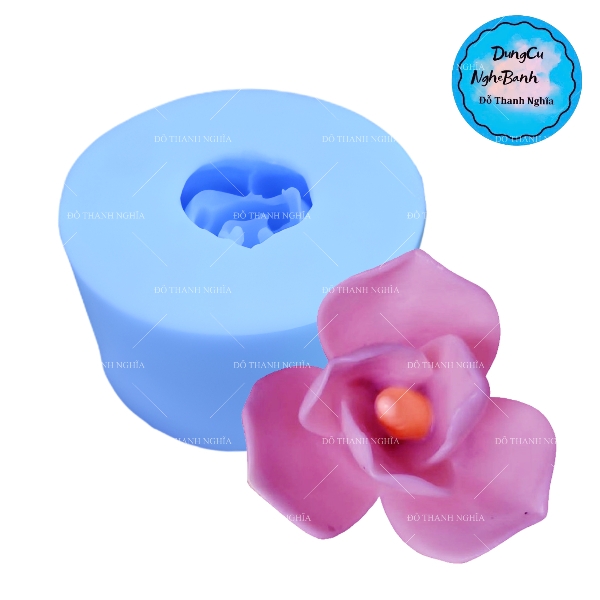 Khuôn Silicon - Hoa Lan - 4.6cm - Nhụy 2 Tầng 6 Cánh