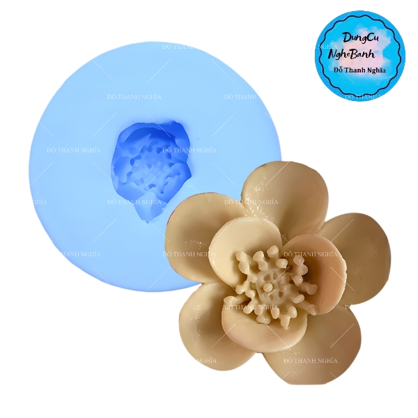 Khuôn Silicon - Hoa Lan - 4.8cm - Nhụy Mai 2 Tầng