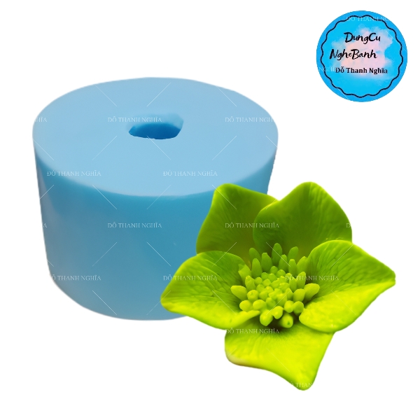 Khuôn Silicon - Hoa Lan Nhụy 5 Cánh 6cm - 6cm - Nhụy 5 Cánh