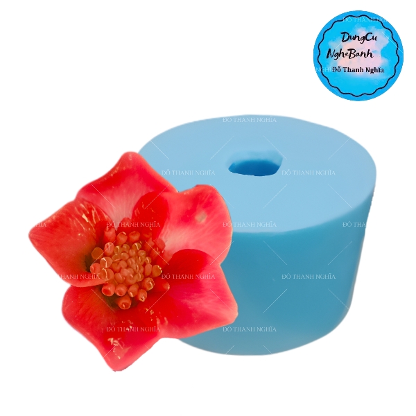 Khuôn Silicon - Hoa Lan Nhụy 5 Cánh 6cm - 6cm - Nhụy 5 Cánh