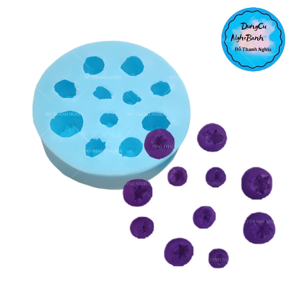 Khuôn Silicon - Trái Cây Berry - Việt Quất 0.9-1.7cm - 11c