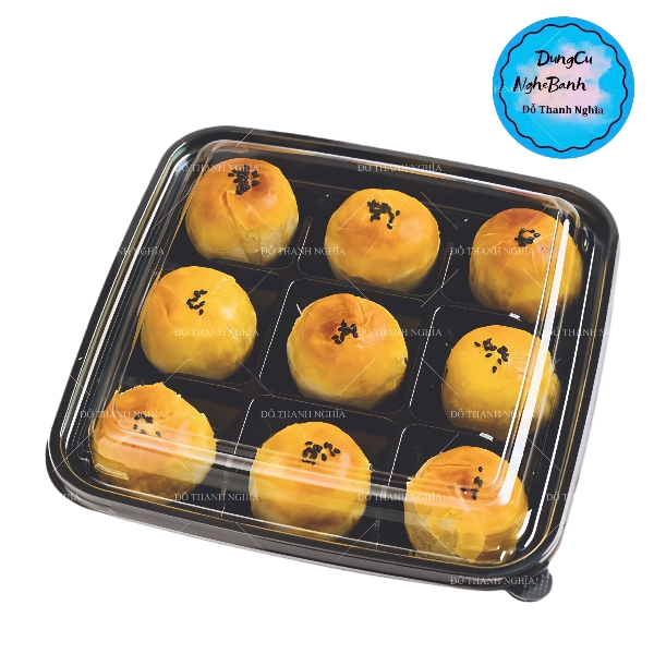 Hộp Nhựa - Vuông 9 Ngăn JHL999 - 21x21x5cm Đế đen